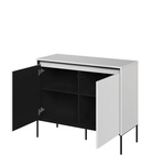 TREND TR-02 - Komoda 2-drzwiowa Z Oświetleniem Biała/Czarna