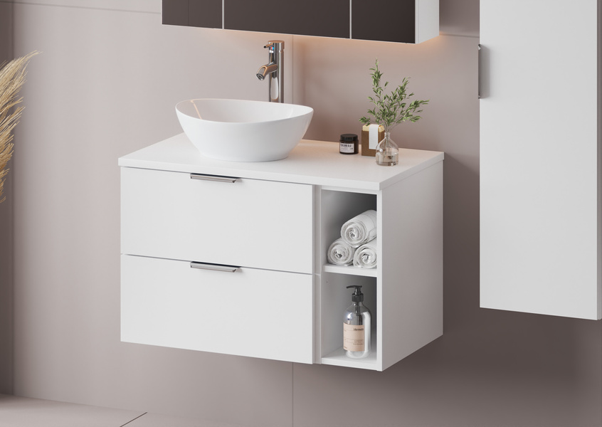 PILE-02 Szafka Pod Umywalkę 2S 60 cm Biały Mat