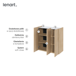 EASY EA-03 - Komoda 3-drzwiowa z Oświetleniem LED Dąb Scandi/Biały Połysk