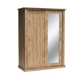 ANTICA-146 - Szafa z Lustrem Drzwi Przesuwne 2 Szuflady Kraft Złoty