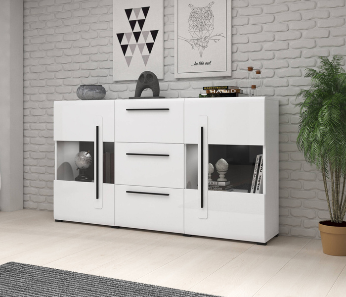 Tulsa WM Witryna 2D3S Biały / Biały Połysk