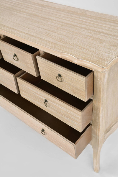 Merano 024B Komoda 6S rustykalna bielona przecierana drewno/mdf