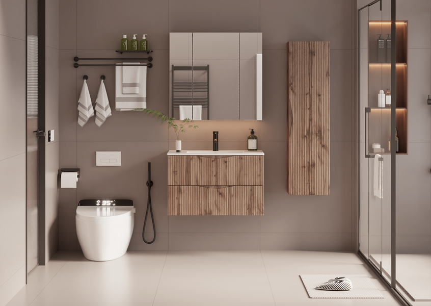 CLEO-01 - Szafka pod Umywalkę 2S 80 cm Dąb Wotan