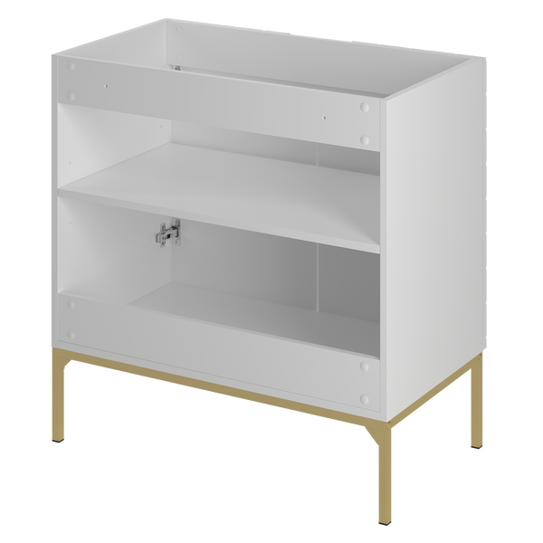 ASPEN-08 - Szafka z Umywalką 2D 80cm Biały Mat Zestaw-3 Złoty Stelaż