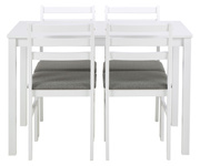 Actona Zestaw Stół Jadalniany i 4 Krzesła Alicante Biały Szary