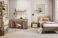 LENNY LY-03 - Regał 2S Dąb Artisan/Beż/Truflowy