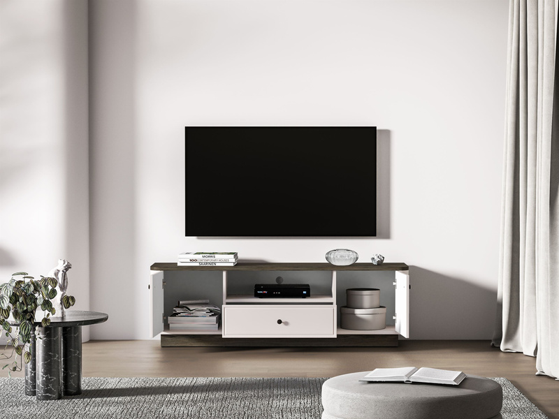 Komoda RTV 2D1S VILAVIO 05 Dąb Windmill Dark Cashmere