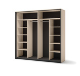 ENNA EN-01 - Szafa 2-drzwiowa z Oświetleniem LED Beżowy Mat Czarny Mat