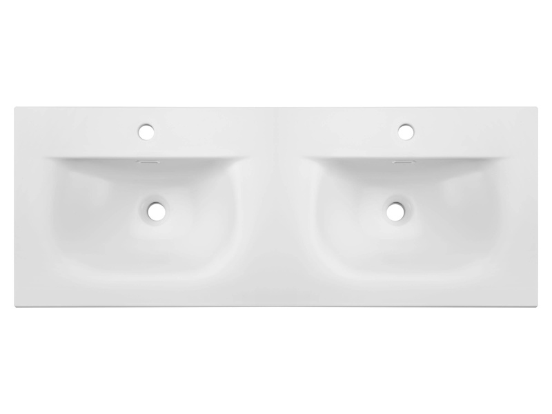 Umywalka Meblowa Ceramiczna 120 cm Dwukomorowa SKY 1 120D MATT WHITE E-8099-120D Biały Mat