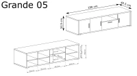 GRANDE-5 - Komoda RTV 3D1S Dąb Cremona