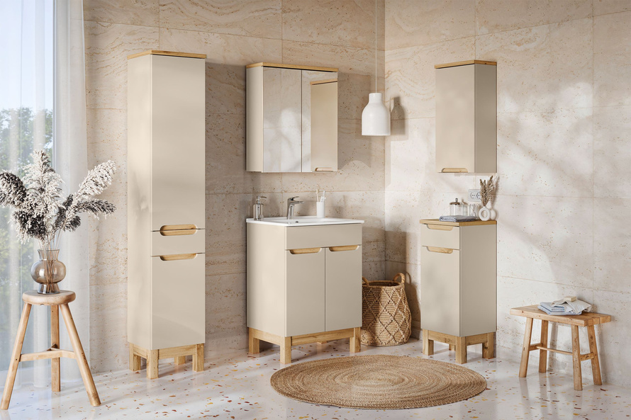 Zestaw Szafka z Umywalką Meblową 60 cm 2D Bali Cashmere