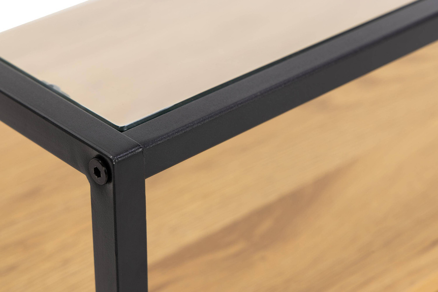 Actona Szafka RTV Szklana Randolf Dąb Czarny Mat