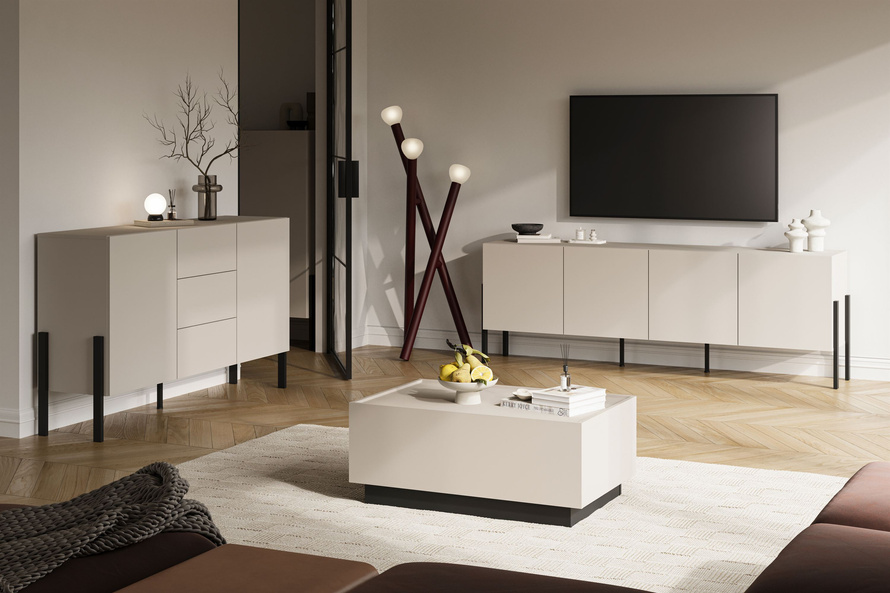 Eko - Stolik Kawowy Rozsuwany Kaszmir Czarny Onyx