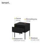 TREND TR-10 - Stolik Nocny 1S Z Oświetleniem Czarny