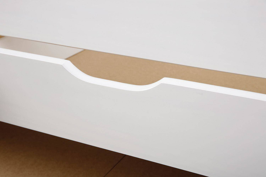 Łóżko RIEKA 90x200 drewniane białe