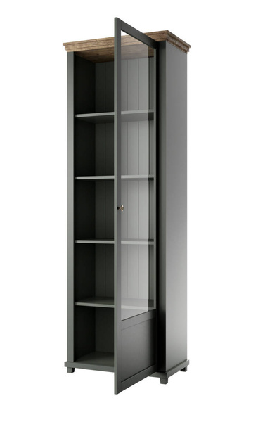 Evora WM Witryna 1-drzwiowa Prawa Zielony / Dąb Lefkas