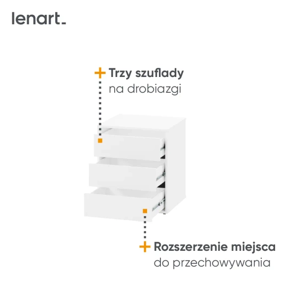 MAXI MX-07 - Kontenerek 3 Szuflady Biały