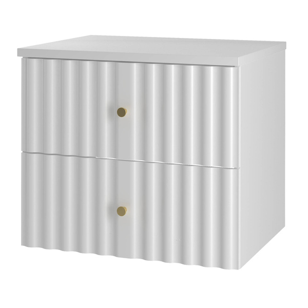 AQUA-02 - Szafka Pod Umywalkę z Blatem 2S 60cm Biały Mat Zestaw-1