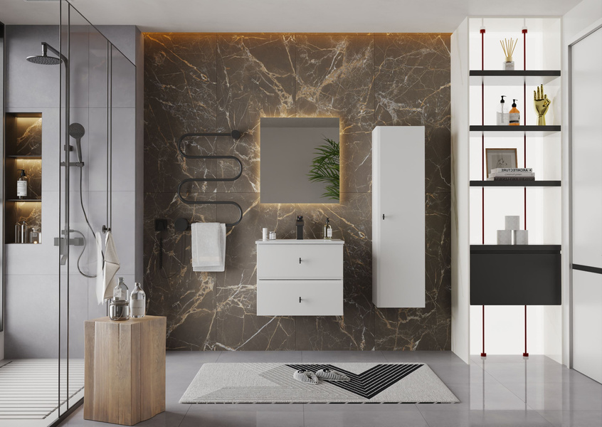 RAY-03 - Słupek Wysoki 1-drzwiowy Biały Mat