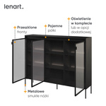 TREND TR-08 - Komoda 3-drzwiowa Z Oświetleniem Czarna