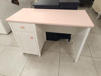 LUNA LN-03 - Biurko 1D1S Białe/Różowe_01