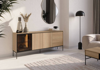 VISSO VI-05 - Komoda 2D2S z Oświetleniem LED Dąb Linearny