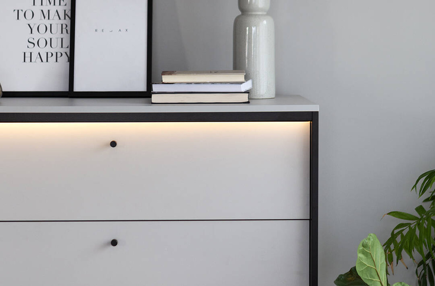 GRIS GS-03 - Komoda 4S Szara/Czarna