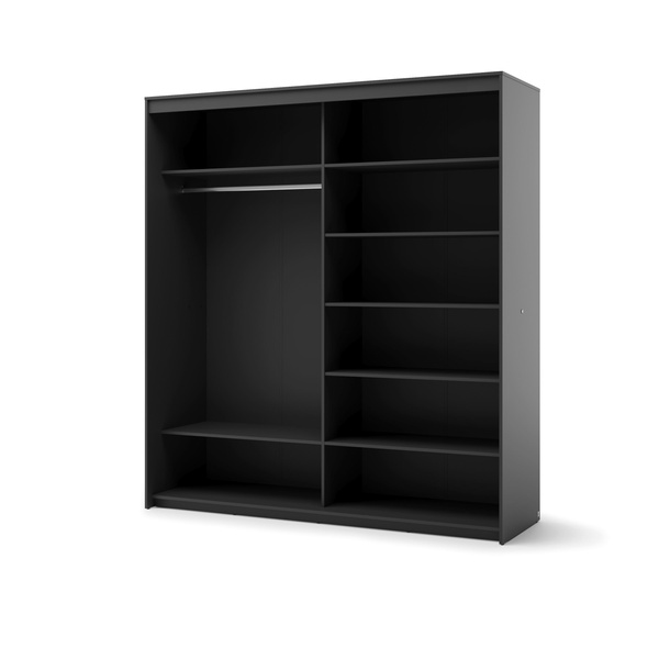 TREND SZAFA TZ-01 - Szafa 2-drzwiowa z Oświetleniem LED Kasztan Arvadonna Czarny Mat