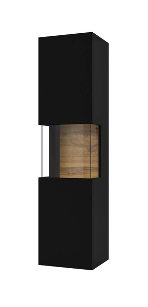 Ava Witryna 1-drzwiowa Czarny / Dąb Wotan