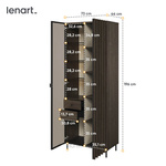 PIEMONTE PE-02 - Witryna 1D1W2S Z Oświetleniem Jesion Portland/Czarny