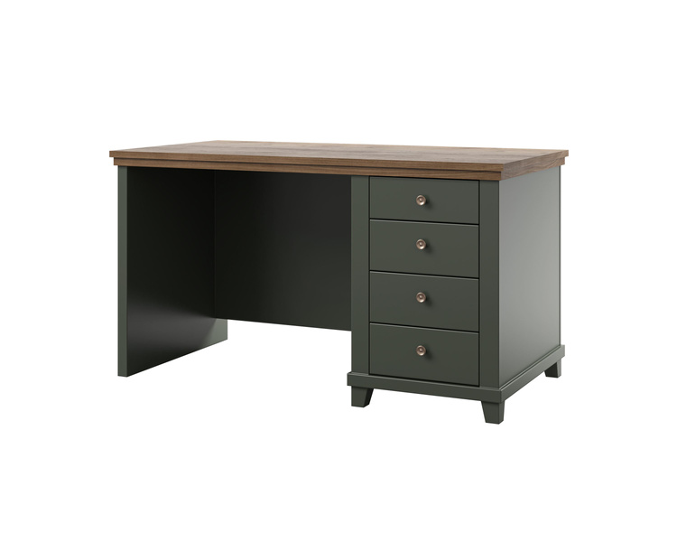 Evora Office - Biurko 4 Szuflady Zielony Dąb Lefkas