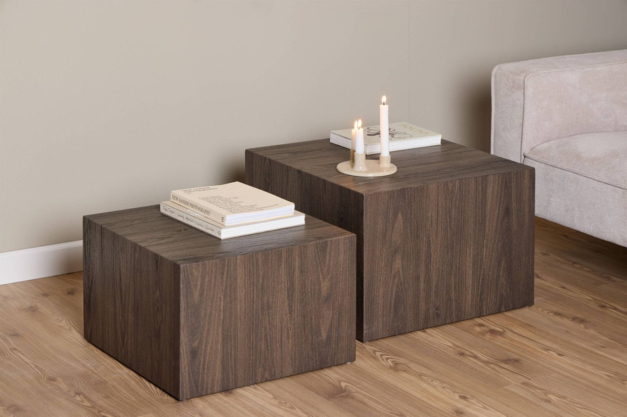 Actona Stolik Kawowy Dice 2 Sztuki Ash Smoked