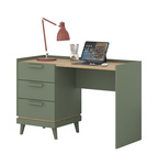 Scandi - Biurko 3S Zgaszona Zieleń Dąb Olejowany