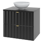 ARCOS-06 - Szafka z Umywalką i Blatem 2S 60cm Czarny Mat Zestaw-5