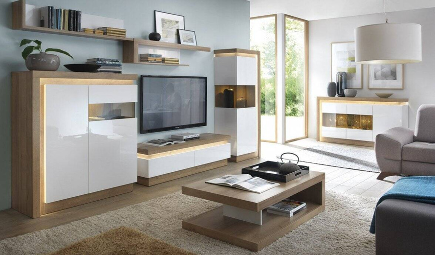 Lyon LYOR01L - Regał Lewostronny Dąb Riviera Jasny/Biały