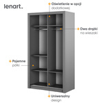 ARTI AR-19 - Szafa Przesuwna 2-drzwiowa 120 cm Szara