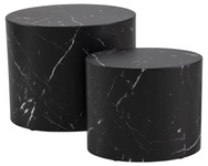 Actona Zestaw Owalnych Stolików Kawowych Mice Czarny