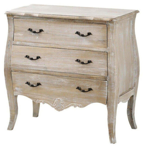 Merano 010B Komoda 3S rustykalna bielona przecierana drewno/mdf