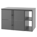 XILO-02 - Szafka pod Umywalkę z Blatem i Regałem 2S 80cm Szary Mat Zestaw-4