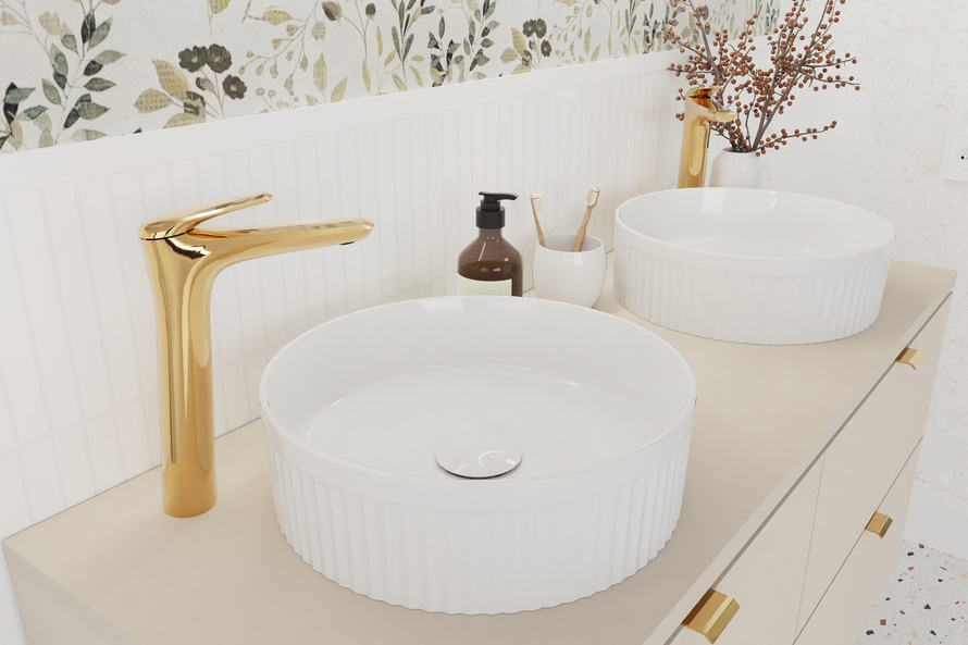 Umywalka Nablatowa Ceramiczna BEYOND 2 WHITE E-6565 Biały Połysk