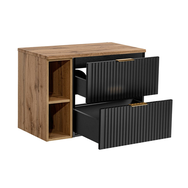 Zestaw 80 cm ADEL BLACK z blatem i regałem