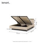 TREND TS-03 (160) - Łóżko 160 cm ze Stelażem Beż Piaskowy Czarny Mat