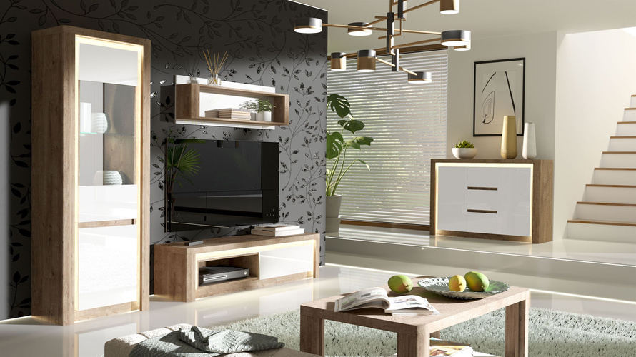LIVINIO-6 - Komoda 3 Szuflady Ribbeck Biały Połysk
