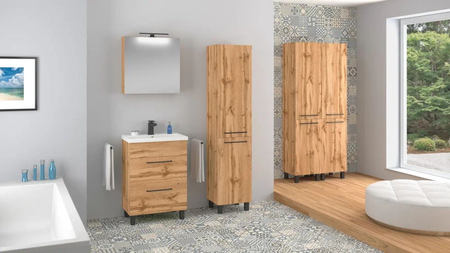Astor Szafka z Lustrem 60 cm Sol Wotan Dąb Wotan