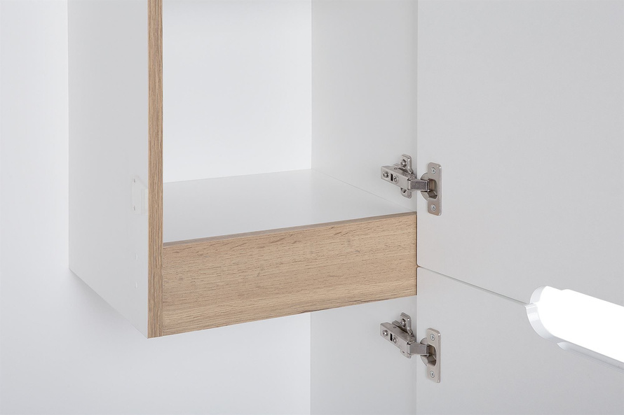 Słupek Szeroki Szafka Wysoka na Mopa Bali Biały 60 cm