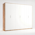 Asti AS-26-WB - Szafa 6-drzwiowa Garderoba Dąb Craft Biały Połysk