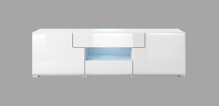 Toledo WM Komoda RTV 2D2S Mała Biały / Biały Połysk