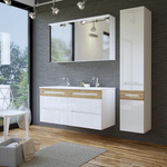 Podwójna umywalka ceramiczna LAVA 120/8003 120 cm