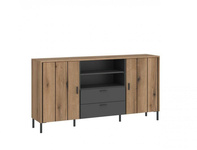 Shirley SHIK106 – Komoda 2D2S Dąb Coast Evoke/Antracyt/Nadruk