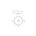 MERCI-34 - Umywalka Nablatowa Ceramiczna Biały Połysk